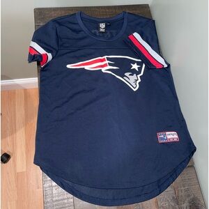 NFL Ladies Patriots Team Apparel Jersey.  Blue.  Size Large